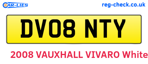 DV08NTY are the vehicle registration plates.