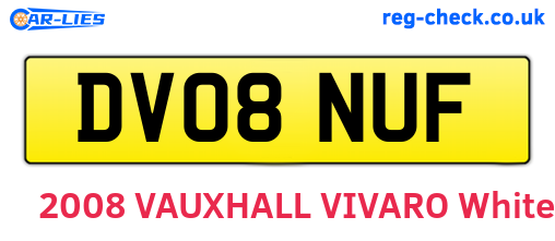 DV08NUF are the vehicle registration plates.