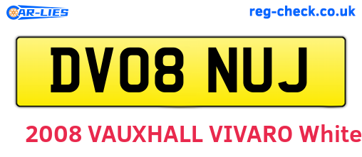 DV08NUJ are the vehicle registration plates.