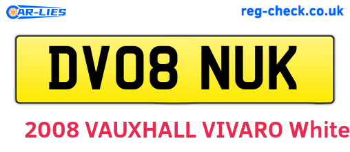 DV08NUK are the vehicle registration plates.