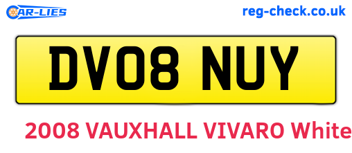 DV08NUY are the vehicle registration plates.