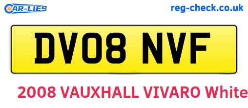 DV08NVF are the vehicle registration plates.
