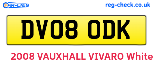 DV08ODK are the vehicle registration plates.