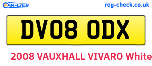 DV08ODX are the vehicle registration plates.