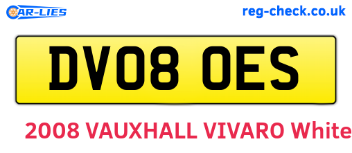 DV08OES are the vehicle registration plates.