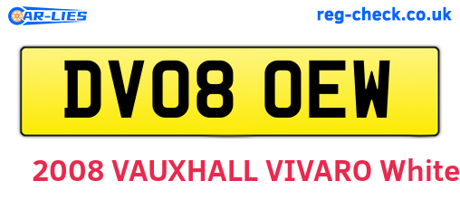 DV08OEW are the vehicle registration plates.