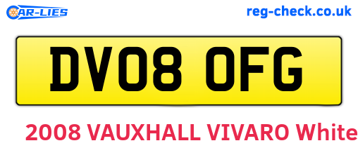 DV08OFG are the vehicle registration plates.