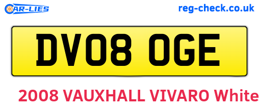 DV08OGE are the vehicle registration plates.