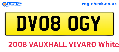 DV08OGY are the vehicle registration plates.