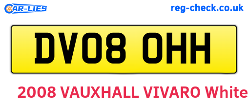 DV08OHH are the vehicle registration plates.