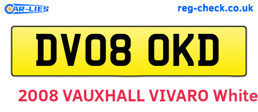 DV08OKD are the vehicle registration plates.
