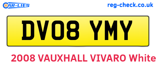DV08YMY are the vehicle registration plates.