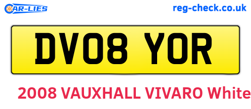 DV08YOR are the vehicle registration plates.