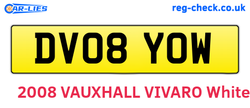 DV08YOW are the vehicle registration plates.