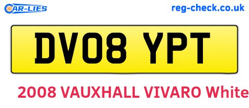 DV08YPT are the vehicle registration plates.
