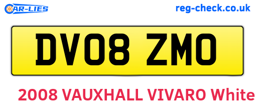 DV08ZMO are the vehicle registration plates.