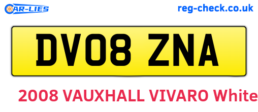DV08ZNA are the vehicle registration plates.