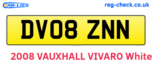 DV08ZNN are the vehicle registration plates.