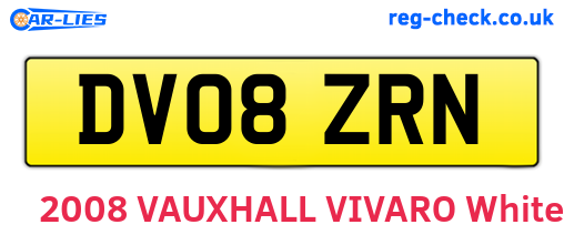 DV08ZRN are the vehicle registration plates.