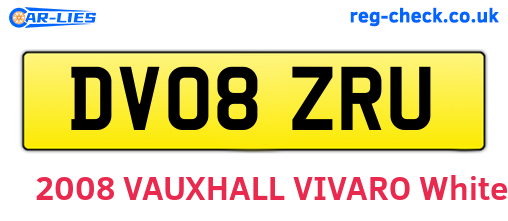 DV08ZRU are the vehicle registration plates.