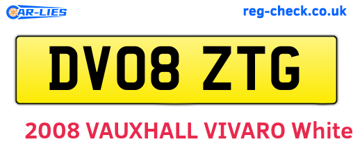 DV08ZTG are the vehicle registration plates.