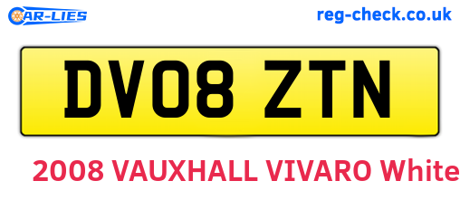 DV08ZTN are the vehicle registration plates.