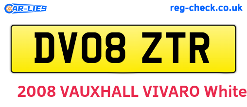 DV08ZTR are the vehicle registration plates.