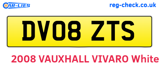 DV08ZTS are the vehicle registration plates.