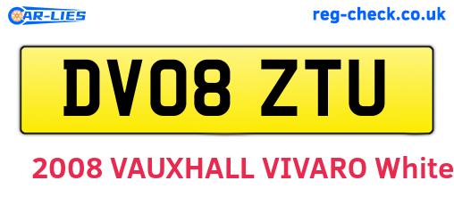 DV08ZTU are the vehicle registration plates.