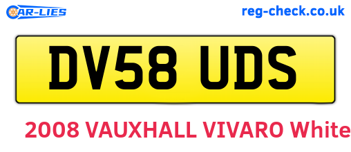 DV58UDS are the vehicle registration plates.