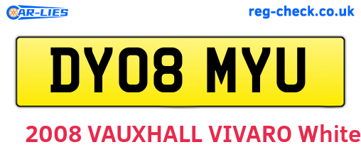 DY08MYU are the vehicle registration plates.