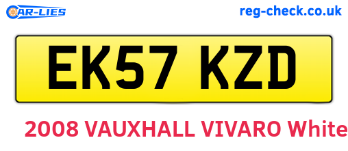 EK57KZD are the vehicle registration plates.