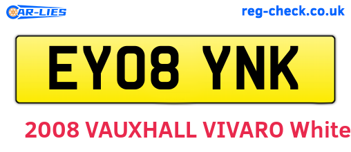 EY08YNK are the vehicle registration plates.