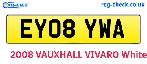 EY08YWA are the vehicle registration plates.