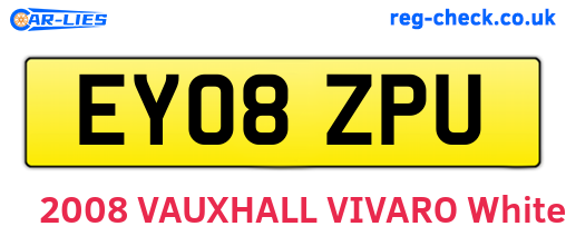 EY08ZPU are the vehicle registration plates.