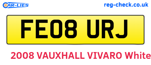 FE08URJ are the vehicle registration plates.