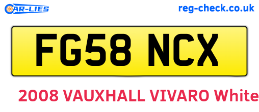FG58NCX are the vehicle registration plates.
