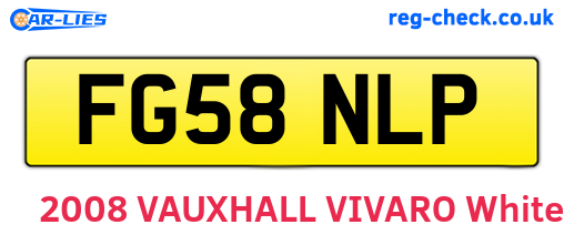 FG58NLP are the vehicle registration plates.