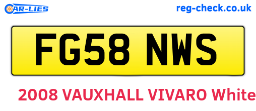 FG58NWS are the vehicle registration plates.