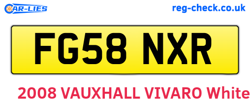 FG58NXR are the vehicle registration plates.