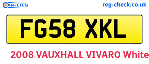 FG58XKL are the vehicle registration plates.