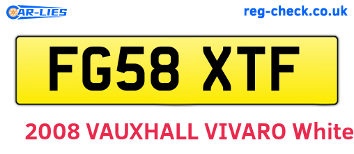 FG58XTF are the vehicle registration plates.