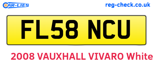 FL58NCU are the vehicle registration plates.
