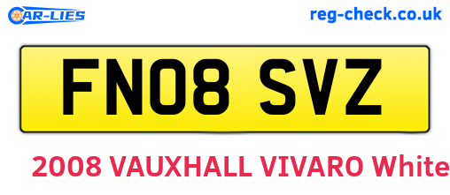 FN08SVZ are the vehicle registration plates.