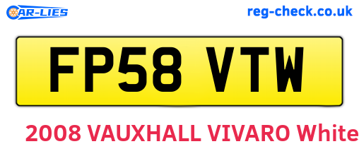 FP58VTW are the vehicle registration plates.