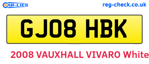 GJ08HBK are the vehicle registration plates.