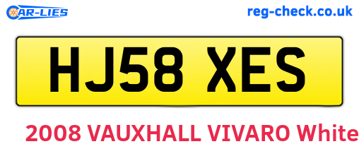 HJ58XES are the vehicle registration plates.