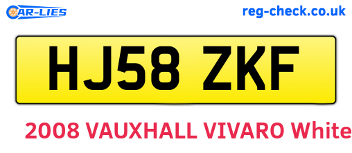HJ58ZKF are the vehicle registration plates.