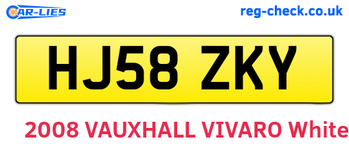 HJ58ZKY are the vehicle registration plates.