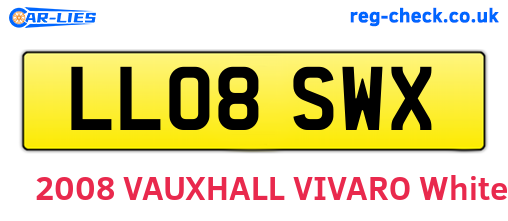 LL08SWX are the vehicle registration plates.